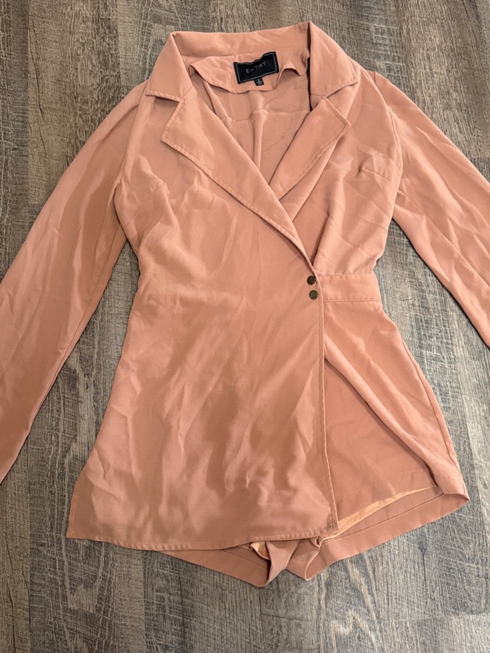 Entry Blush Pink Tailored Blazer Romper